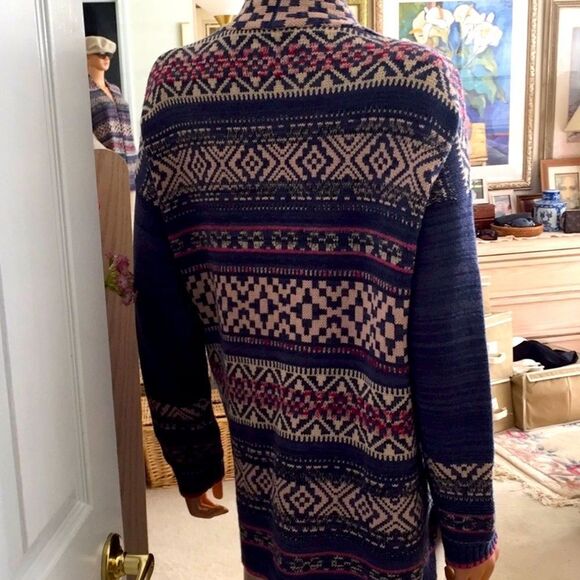 Ralph Lauren Chaps Vintage Open Knit Cardigan Sz M - Picture 2 of 4